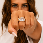 Bague diamants synthétiques baguettes et ronds 2.60 carats Venezia